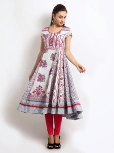 White & Red Kurti