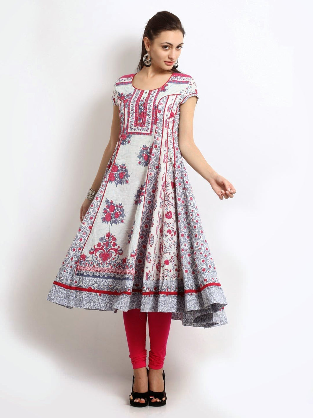 White & Red Kurti